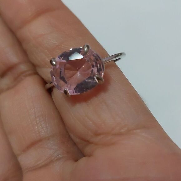 Bomb Party Size 10 Silver Tone Pink Crystal Ring - Picture 5 of 6